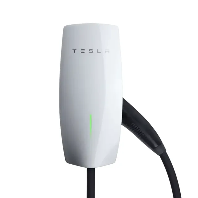 Tesla Gen 3 Wall Connector, white, with tethered charging cable