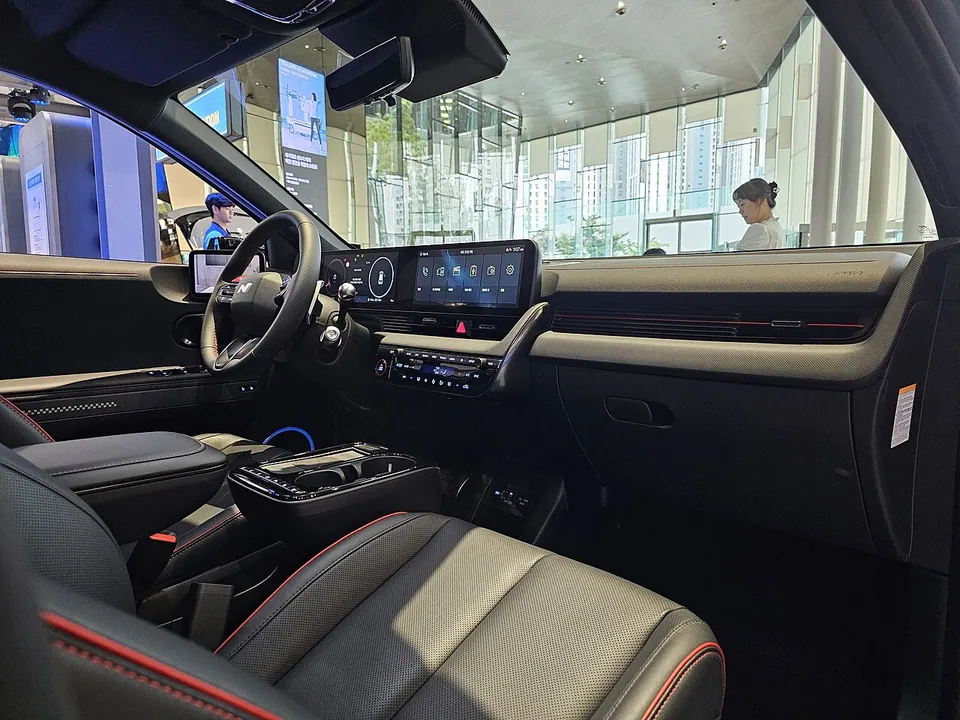 Hyundai Ioniq 5 N Line cabin with N Line seats and steering wheel